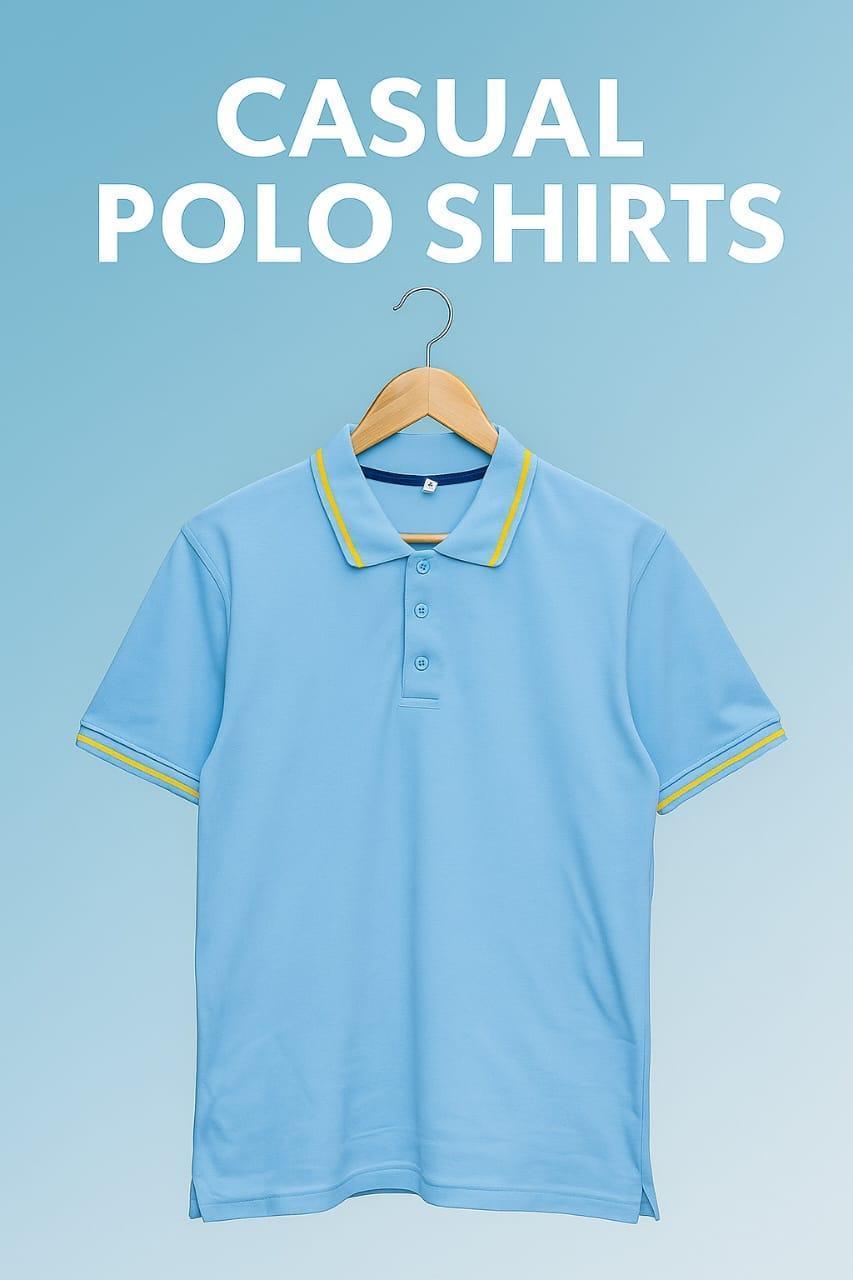 1 Pc Men's Cotton Jersey Plain Polo Shirt