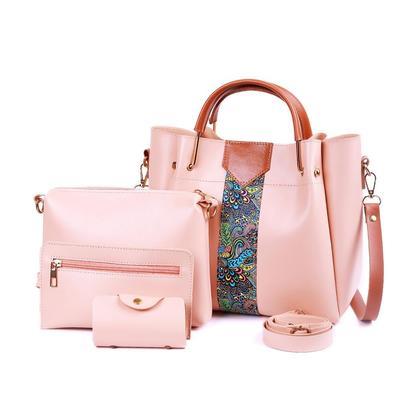 4 Pcs Women's Beautiful PU Leather Shoulder Bag