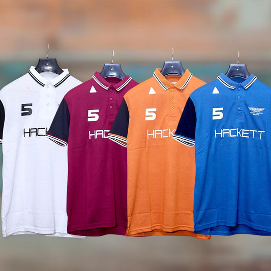 Stylish Men's Cotton Polo Shirt - 1 Pc Multicolor Plain Design